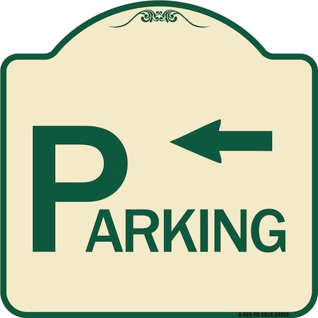 Parking With Arrow Pointing Left Heavy-Gauge Aluminum Architectural Sign